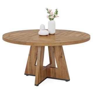 Table à Manger De Style Campagnard, Table Ronde De 120 Cm Pour 4 Personnes Rustique