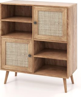 Buffet Cuisine, Meuble De Rangement Avec 2 Placards 4 Compartiments