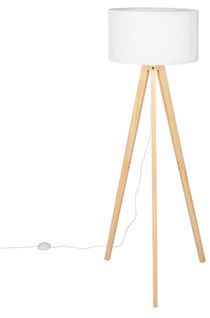 Lampadaire trépied H. 144 cm KIRSTEN 2 Naturel et blanc