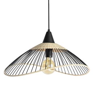 Suspension Rotin D.45 KASTELI Noir & naturel