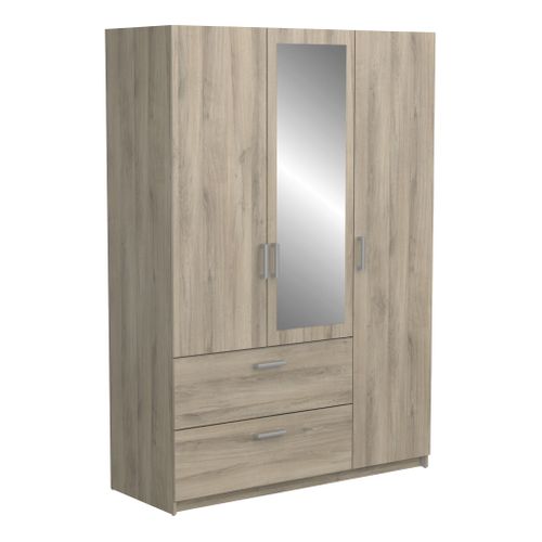 Armoire 3 portes 2 tiroirs L.134 cm READY imitation chêne kronberg