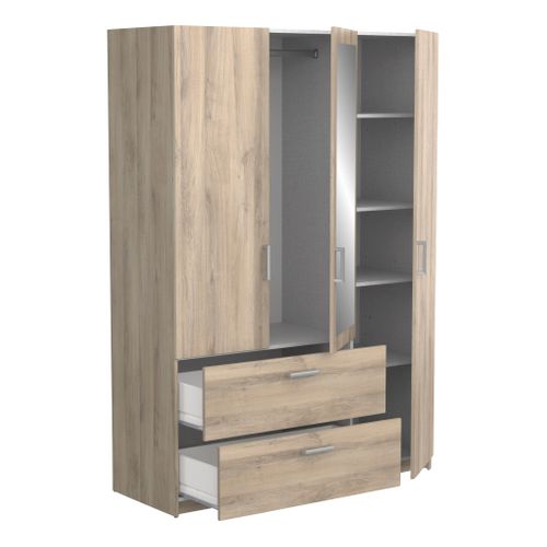 Armoire 3 portes 2 tiroirs L.134 cm READY imitation chêne kronberg