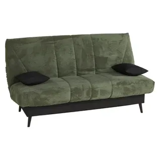Banquette-lit clic-clac COCON tissu velours vert