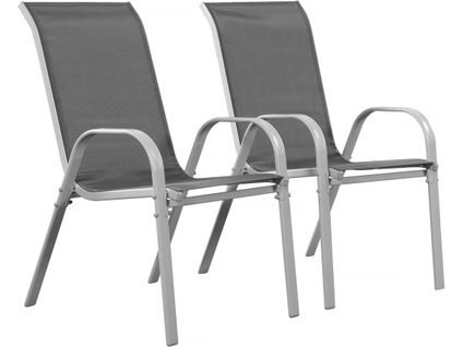 Fauteuil Jardin Textilène "cordoba" - Phoenix - Gris Foncé - Lot De 2