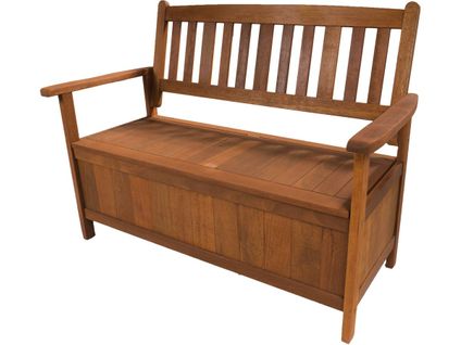 Banc De Jardin 2 Places Avec Coffre "manille" - Mapel En Bois - Marron