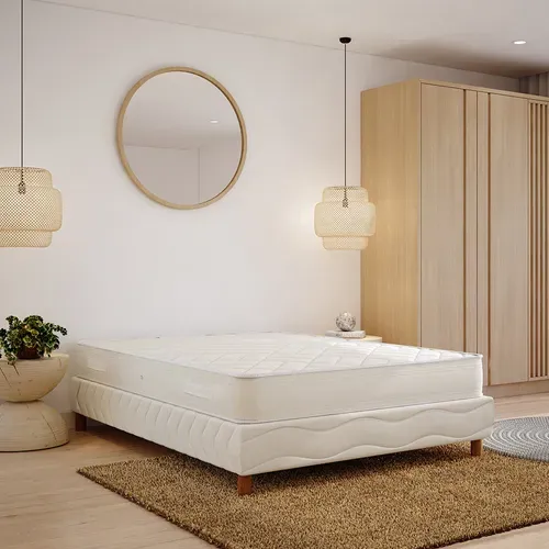 Ensemble Matelas Mousse Zen + Sommier 160x200 Hauteur 20cm