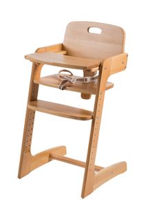 Chaise Haute Évolutive Avec Plateau Repas Amovible Et Poignée - Naturel - Kid Up