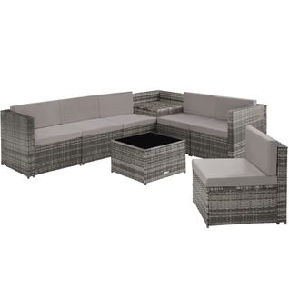 Canapé De Jardin Lounge En Rotin Gris  306 X 190 X 66 Cm
