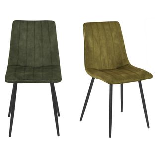 Lot de 2 chaises DIANE en velours kaki