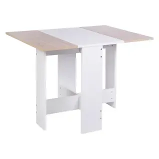 Table pliable DARA imitation chêne et blanc
