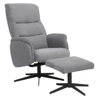 Fauteuil relax pivotant BILLY tissu + repose pied