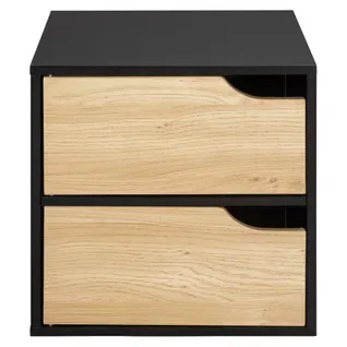 Cube 2 portes NEXT 3 noir et imitation chêne