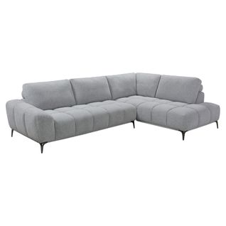 Canapé d'angle droit LOTTIE tissu gris