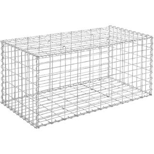 Gabion à Pierres, Acier Galvanisé Antirouille, 100 X 50 X 50 Cm, Décoration Jardin