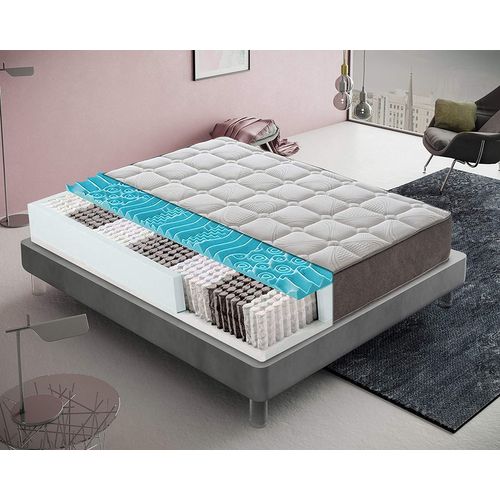 Matelas Ressorts Ensachés 140x190 cm HYBRID Accueil Mémoire De Forme Epaisseur 25 Cm