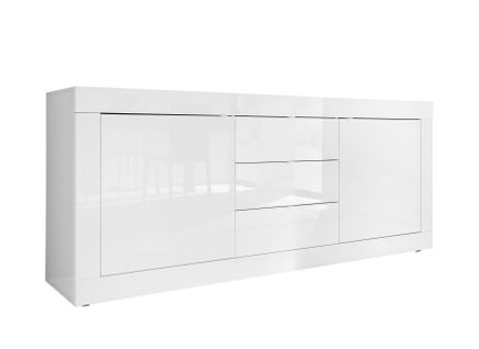 Buffet 2 portes 3 tiroirs BRIGHT blanc laqué