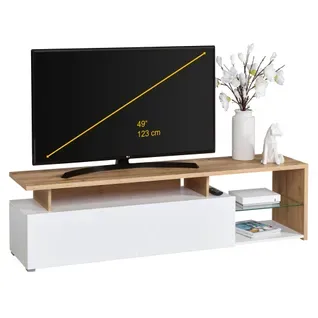 Meuble TV L.170 ARCTIC II Imitation chêne / blanc