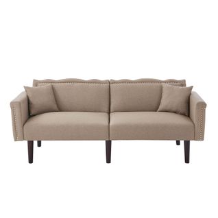 Canapé Convertible 2 Places, Double Dossier Réglable Indépendamment, Brun Antique,176x72x72 Cm