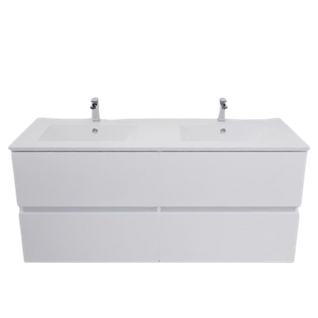 Meuble Double Vasque 120 Cm Rosaly- Blanc- Céramique